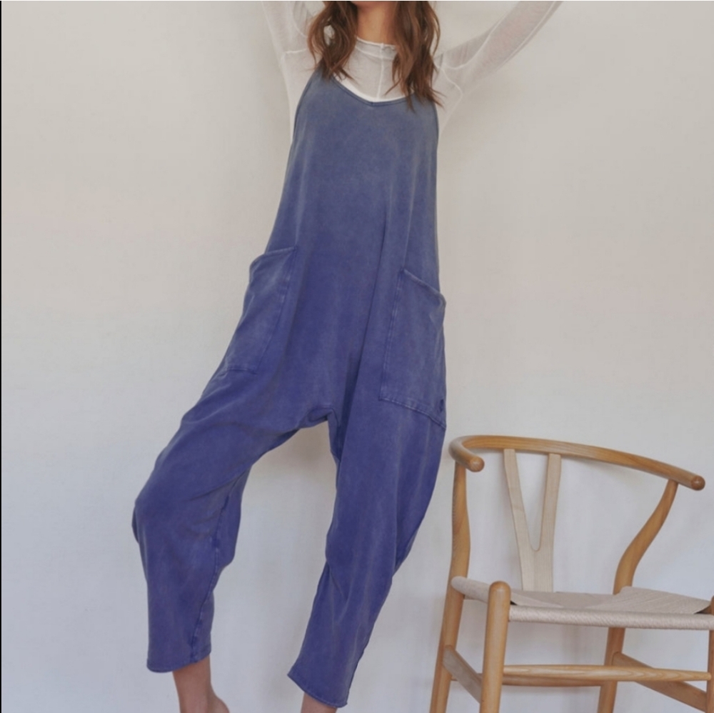 OFFERS New Free People FP Movement Hot Shot Onesie French Navy M Blue Jumpsuit - Picture 6 of 15